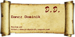Dancz Dominik névjegykártya